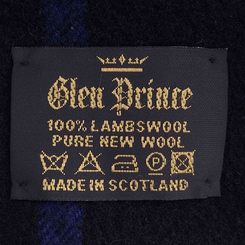 グレンプリンス Glen Prince スコットランド製 ラムズウール100 大判 チェックマフラー レディース