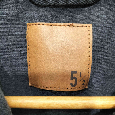 スピックアンドスパン Spick and Span 2020AW 5 1/2 USED加工 ノーカラー シングル ブラック デニムジャケット Gジャン レディース