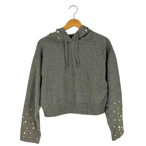 ザラ ZARA KNIT パール装飾 ニットパーカー レディース import:S