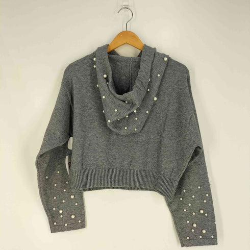 ザラ ZARA KNIT パール装飾 ニットパーカー レディース import:S