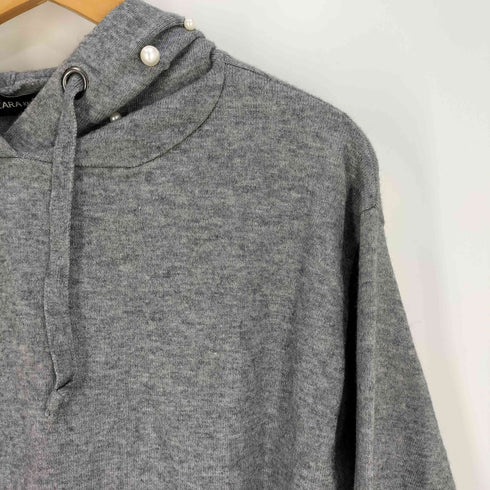 ザラ ZARA KNIT パール装飾 ニットパーカー レディース import:S