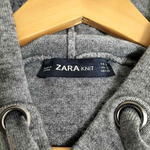 ザラ ZARA KNIT パール装飾 ニットパーカー レディース import:S