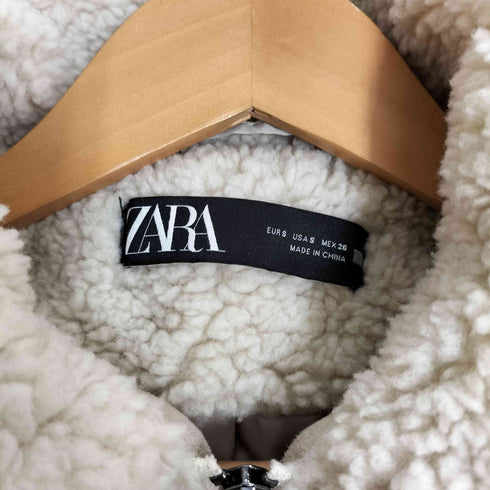 ザラ ZARA クロップド パデッド ボアジャケット レディース import:S