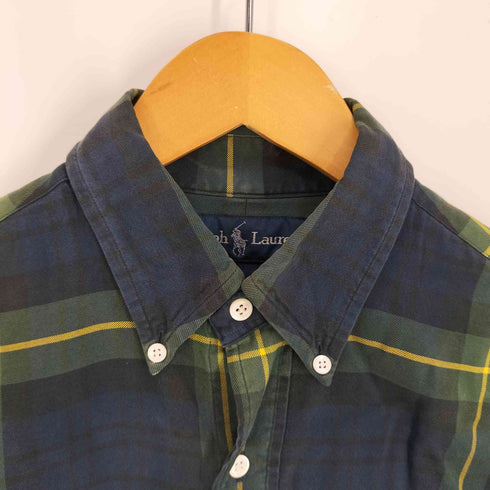 ラルフローレン RALPH LAUREN CUSTOM FIT ポニー刺繍 ボタンダウンチェックシャツ メンズ import:M