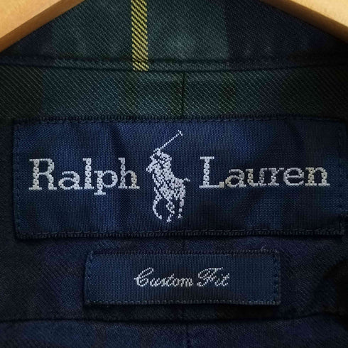 ラルフローレン RALPH LAUREN CUSTOM FIT ポニー刺繍 ボタンダウンチェックシャツ メンズ import:M