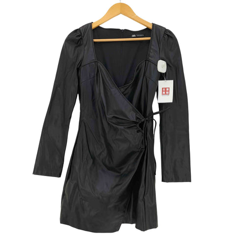 ザラ ZARA フェイクレザーミニワンピ レディース import:S