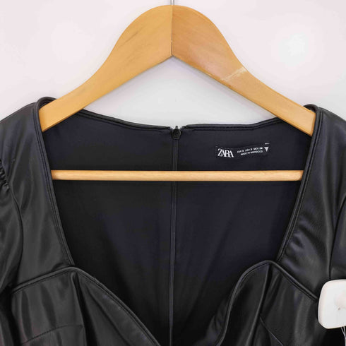 ザラ ZARA フェイクレザーミニワンピ レディース import:S