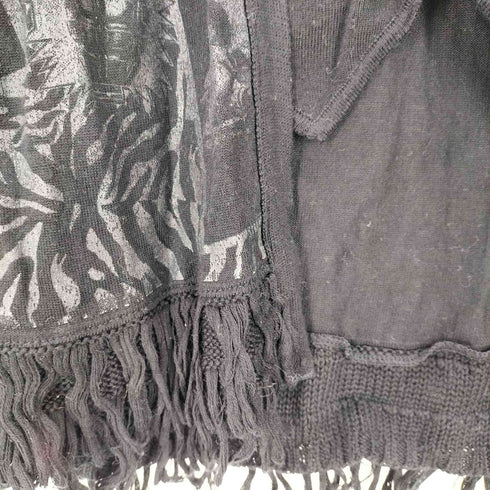ヒステリックグラマー HYSTERIC GLAMOUR destroy all monster ドッキングデザイン 総柄カーディガン Y2K レディース