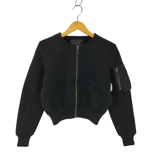 ヒステリックグラマー HYSTERIC GLAMOUR コットンニットMA-1ジャケット クロップドニット Y2K レディース