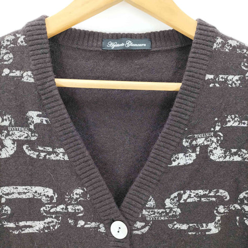 ヒステリックグラマー HYSTERIC GLAMOUR スカルチェーンデザイン ニットカーディガン Y2K レディース