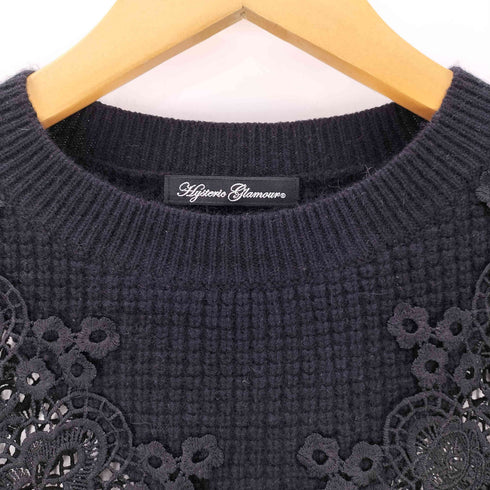 ヒステリックグラマー HYSTERIC GLAMOUR BEAR LACE ワッフル編み プルオーバー メッシュ切替 Y2K レディース