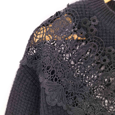 ヒステリックグラマー HYSTERIC GLAMOUR BEAR LACE ワッフル編み プルオーバー メッシュ切替 Y2K レディース