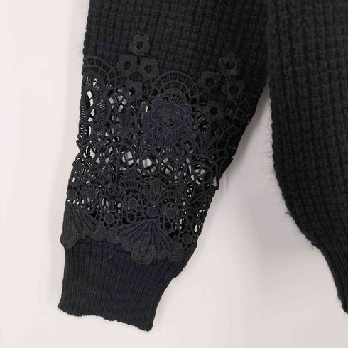 ヒステリックグラマー HYSTERIC GLAMOUR BEAR LACE ワッフル編み プルオーバー メッシュ切替 Y2K レディース