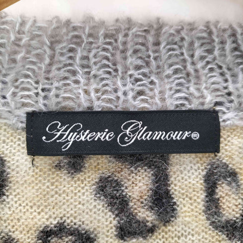 ヒステリックグラマー HYSTERIC GLAMOUR レオパード柄 ボーダーニットカーディガン Y2K レディース