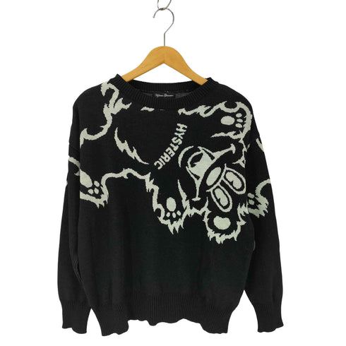 ヒステリックグラマー HYSTERIC GLAMOUR FIRE BEAR ジャガードプルオーバー ベアプリントクルーネックニット Y2K レディース