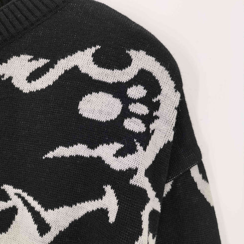 ヒステリックグラマー HYSTERIC GLAMOUR FIRE BEAR ジャガードプルオーバー ベアプリントクルーネックニット Y2K レディース