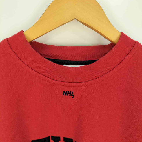 リー Lee SPORT NHL アイスホッケーチーム ロゴ刺繍 前V クルーネックスウェット メンズ