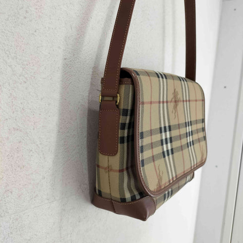バーバリーロンドン BURBERRY LONDON シャドーホース ノヴァチェック レザーショルダーバッグ レディース