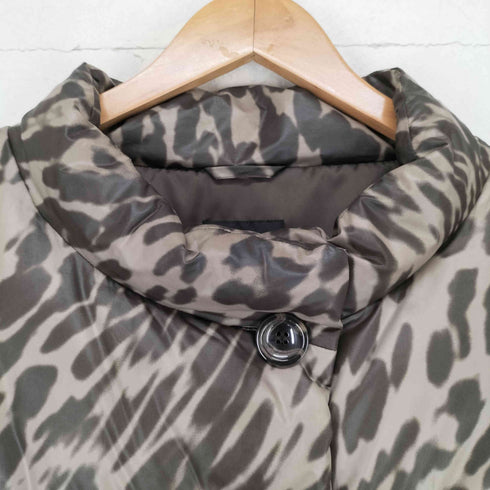 マックスマーラウィーケンドライン Max Mara WEEKEND LINE レオパード転写柄 ラウンドネックダウンジャケット レディース 40