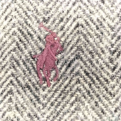 ポロラルフローレン POLO RALPH LAUREN イタリア製 ポニー刺繍 ヘリンボーン フリンジ マフラー メンズ