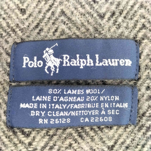 ポロラルフローレン POLO RALPH LAUREN イタリア製 ポニー刺繍 ヘリンボーン フリンジ マフラー メンズ