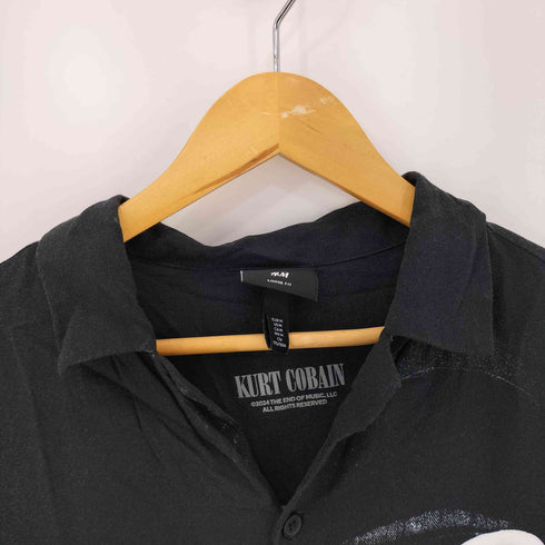 エイチアンドエム H&M レーヨン プリント 開襟 S/S シャツ メンズ import:M