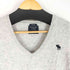 アバクロンビーアンドフィッチ Abercrombie & Fitch ロゴ刺繍 カシミヤ100 Vネックニット レディース import:S