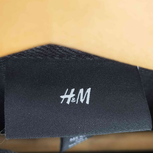 エイチアンドエム H&M パッチ ワンポイント刺繍 ブラック デニムジャケット メンズ import:XS