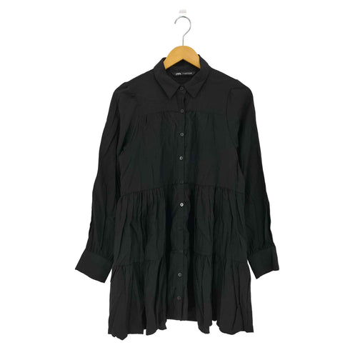 ザラ ZARA ティアードシャツワンピース レディース import:M