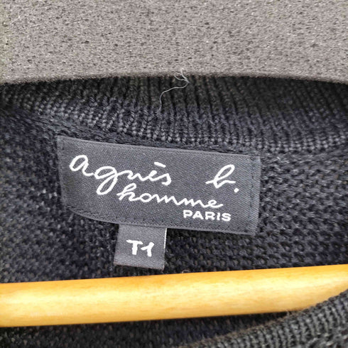 アニエスベーオム Agnes b.homme ダブルブレスト カーディガン リネン メッシュ メンズ T1