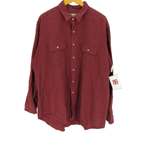 エルエルビーン L.L.Bean 70-80S USA製 千鳥格子 チェック フラップポケット コットン 起毛 ボタンダウン L/S シャツ メンズ import:XXL