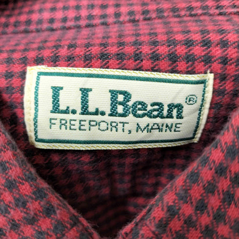 エルエルビーン L.L.Bean 70-80S USA製 千鳥格子 チェック フラップポケット コットン 起毛 ボタンダウン L/S シャツ メンズ import:XXL