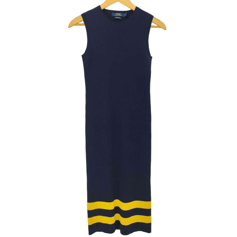 ポロバイラルフローレン Polo by RALPH LAUREN MERINO WOOL 裾ライン ノースリーブ ニット ワンピース レディース import:S
