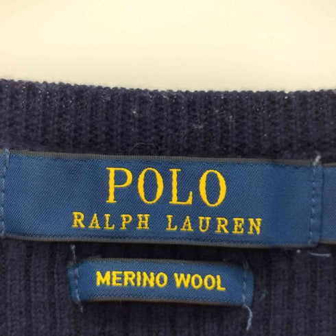 ポロバイラルフローレン Polo by RALPH LAUREN MERINO WOOL 裾ライン ノースリーブ ニット ワンピース レディース import:S