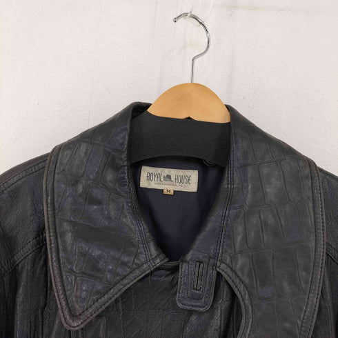 ROYAL HOUSE 型押し レザー モーターサイクルジャケット メンズ JPN:M