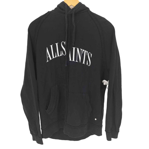 オールセインツ ALLSAINTS DIVERGE OTH HOOD インサイドアウト ロゴプリント アシンメトリー プルオーバーパーカー メンズ import:S