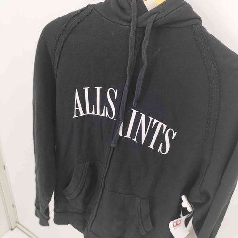 オールセインツ ALLSAINTS DIVERGE OTH HOOD インサイドアウト ロゴプリント アシンメトリー プルオーバーパーカー メンズ import:S