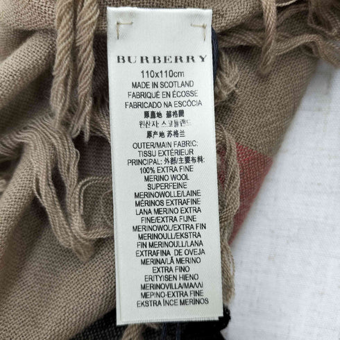 バーバリー BURBERRY チェック柄ウールマフラー レディース