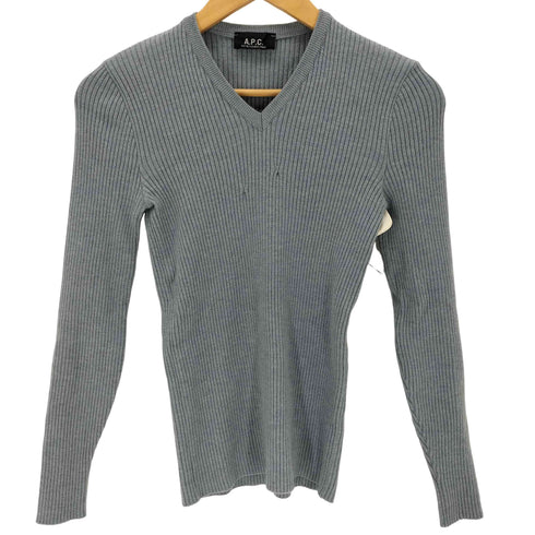 アーペーセー A.P.C. フランス製 ウールVネックリブニット レディース