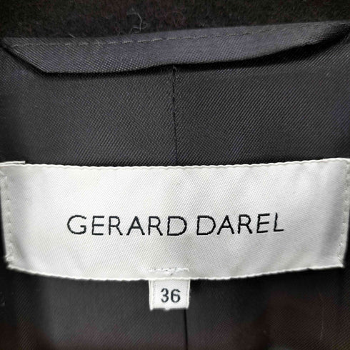ジェラールダレル GERARD DAREL ウエストベルト ウール アンゴラ スタンドネック Aライン コート レディース FR:36