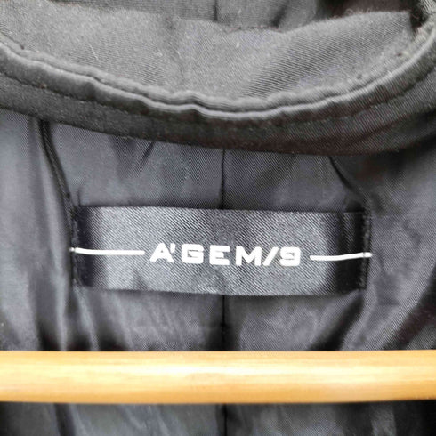 エージェムナイン AGEM/9 総柄 フーデットモッズコート レディース FREE
