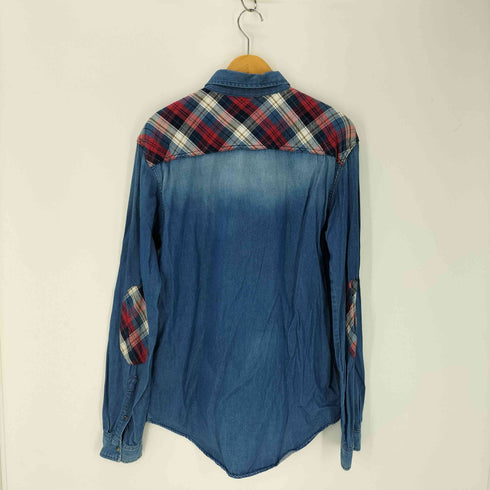 ザラマン ZARA MAN チェック柄切り替え デニムウエスタンシャツ メンズ JPN:XL