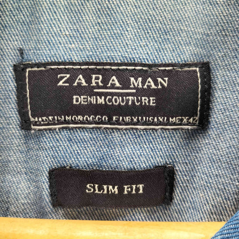 ザラマン ZARA MAN チェック柄切り替え デニムウエスタンシャツ メンズ JPN:XL