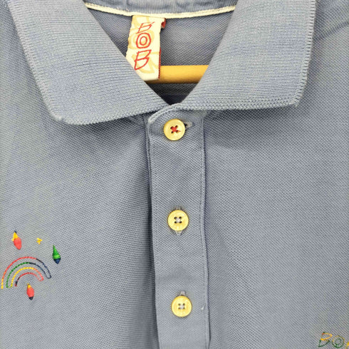 BOB 刺繍デザイン 半袖ポロシャツ メンズ 2L