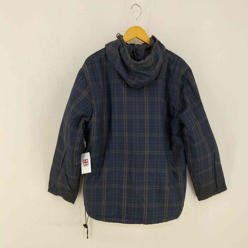 チャップスラルフローレン CHAPS RALPH LAUREN 00s リバーシブル フロントロゴ刺繍 ナイロンシェル中綿フーディジャケット チェック メンズ import:L