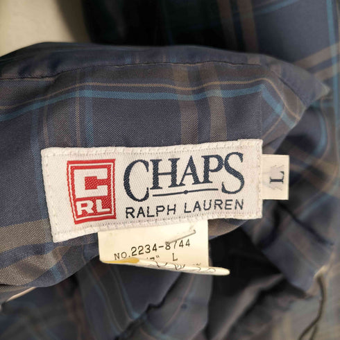チャップスラルフローレン CHAPS RALPH LAUREN 00s リバーシブル フロントロゴ刺繍 ナイロンシェル中綿フーディジャケット チェック メンズ import:L