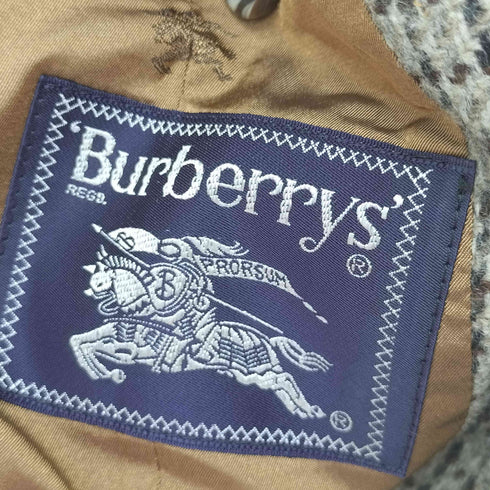 バーバリーズ BURBERRYS 90S スエード切替 2B クルミボタン チェック柄 テーラードジャケット メンズ