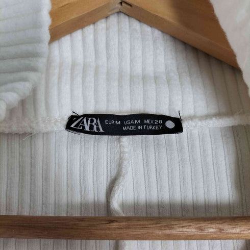 ザラ ZARA クロスオーバーネック ブラッシュド リブ セーター レディース import:M