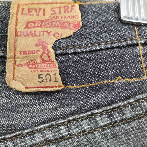 リーバイス Levis 501 ボタンフライブラックデニムパンツ メンズ US:32-33