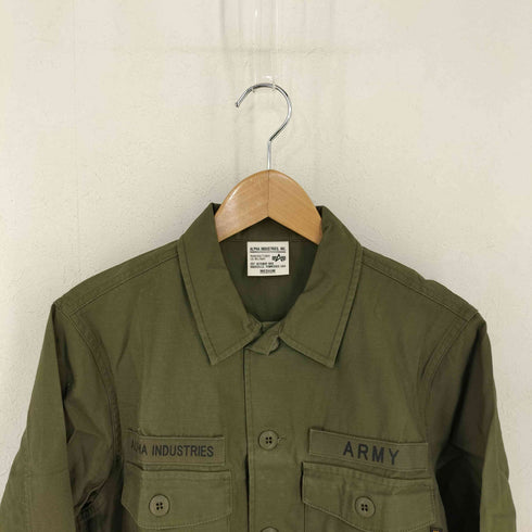 アルファインダストリーズ ALPHA INDUSTRIES バック刺繍 ミリタリーシャツ メンズ import:M
